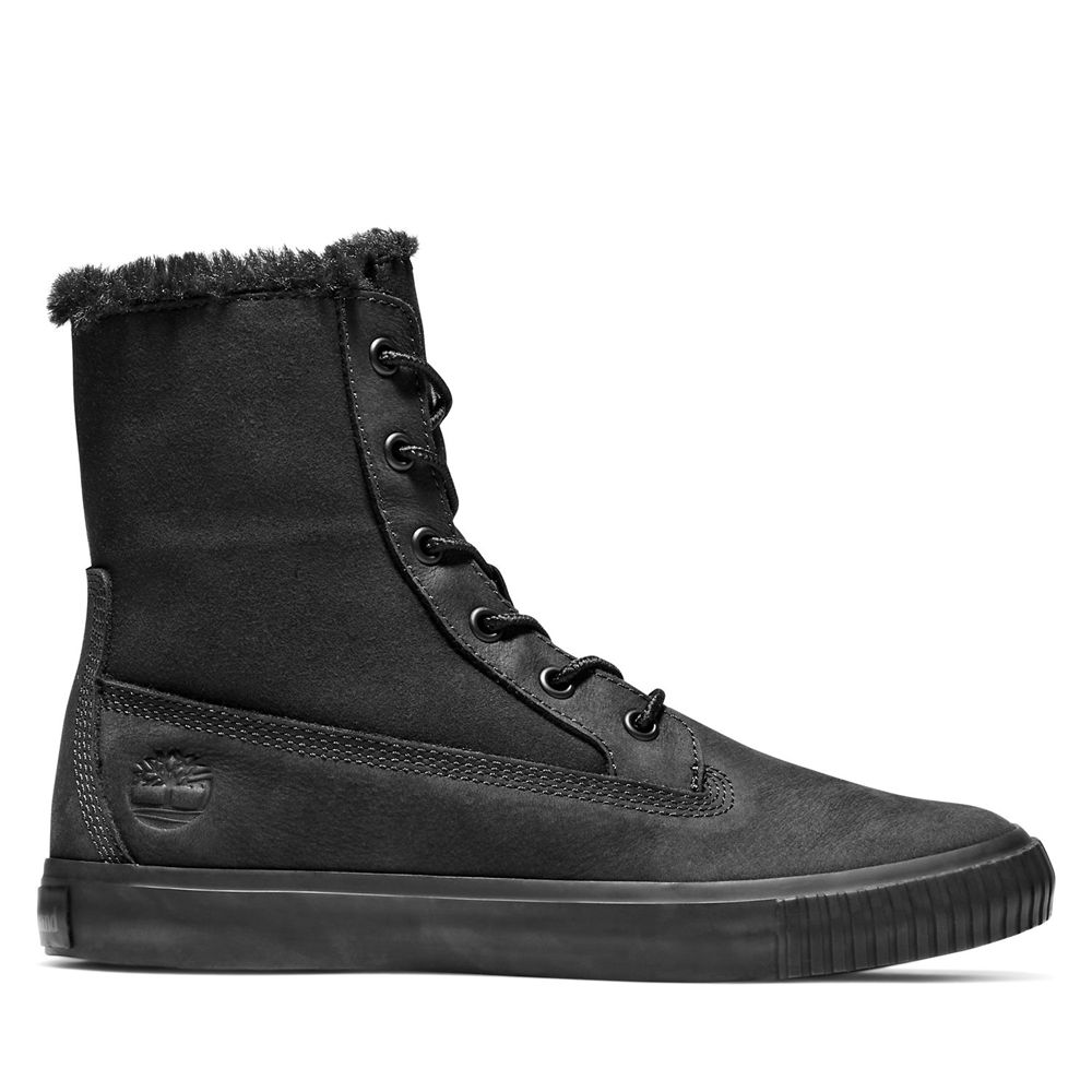Botas de Nieve Timberland Mujer Skyla Bay Fleece Fold-Down Negras - Chile JOS-219350